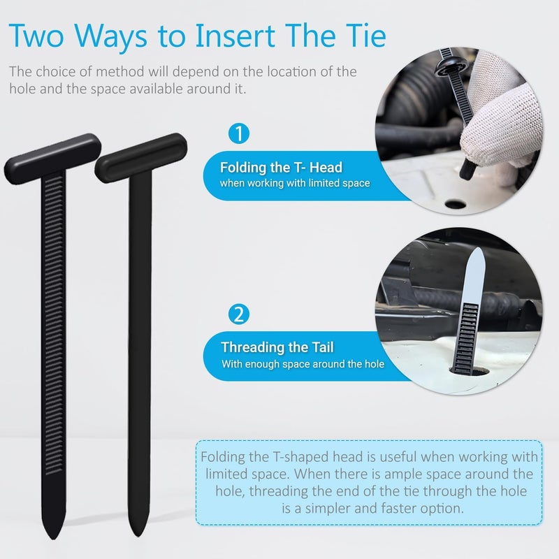 ILKCC 2026 Upgraded Nylon Universal Cable Tie Buckle, Heavy Duty Self-Locking Rivet Zip Ties, Multifunctional Cable Tie Buckle for Car Daily Repair, Home, Office, Garden, Workshop(100Pcs) - Image 5